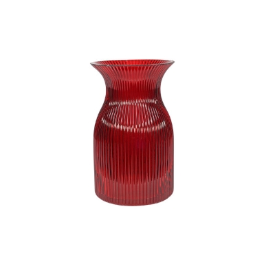 Ribbed Red Sweetheart Vase