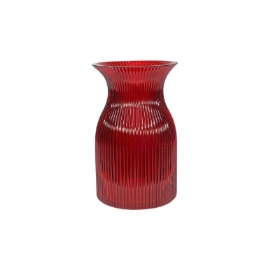 Ribbed Red Sweetheart Vase
